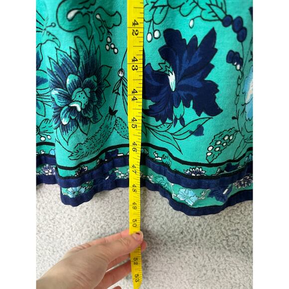 Daffodil Midi Dress 2XL Floral Pockets Blue Babydoll Retro Western Prairie XXL - Picture 11 of 13